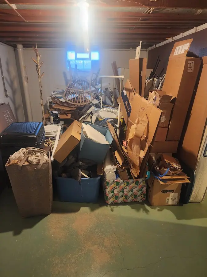 Roll-off dumpster container at job site for Construction Dumpster Rental in Leonia